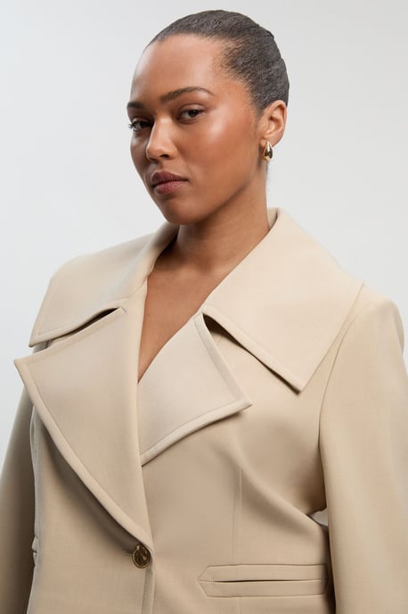 Plus Size Polished Tailored Button Detail Jacket - Image 2