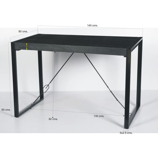 Livingfurn bartafels norris bar table 140cm mangohout / gecoat staal - Image 5