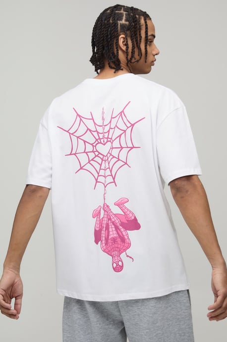 Oversized Marvel Spider-Man License Printed T-Shirt - Image 1