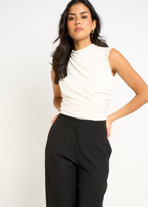 Black Ankle Grazer Cigarette Tailoring Trousers - Image 2
