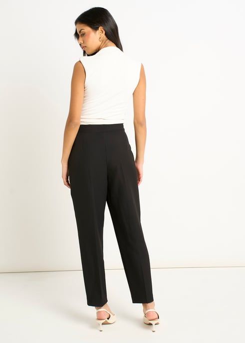 Black Ankle Grazer Cigarette Tailoring Trousers - Image 4
