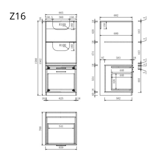 Wasophoogte Multifunctionele waskast module z16 pure wit - Image 6