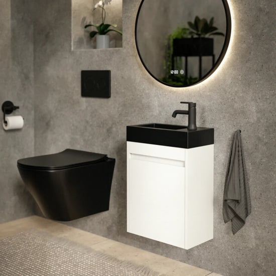 Mirlux Toiletmeubel elen 40cm - wastafel zwart - Image 2