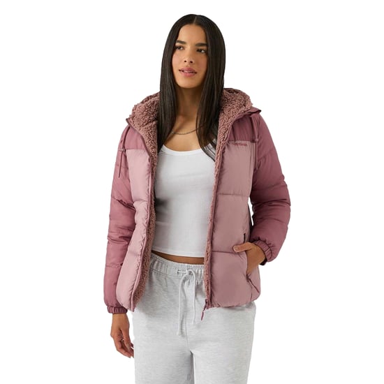 Reebok Dames Sherpa Reversible Puffer Jacket (Dusty Rose) - Image 3