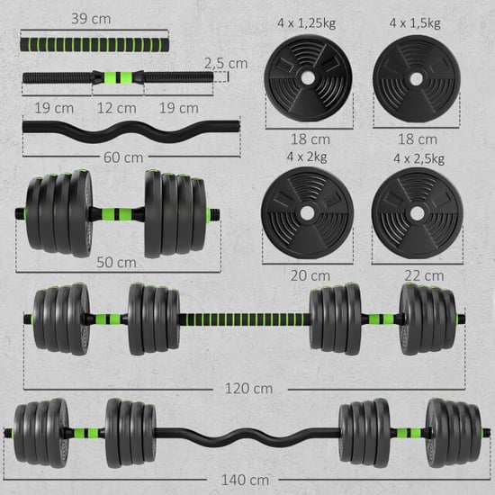 4goodz Verstelbare halterset 30 kg dumbels en barbells halterstang voor - Image 2