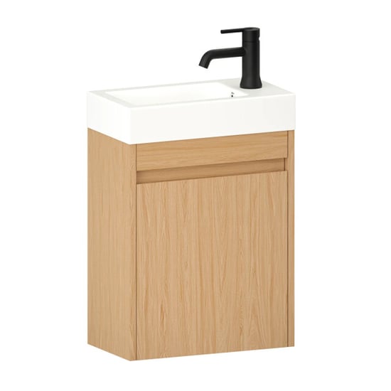 Mirlux Toiletmeubel vivo 40cm licht eiken wastafel wit - Image 4