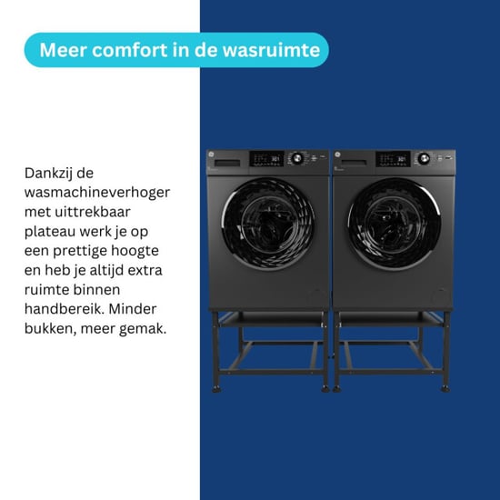 Wasophoogte Wasmachine verhoger – ecoslim met plateau – dubbel - - Image 6