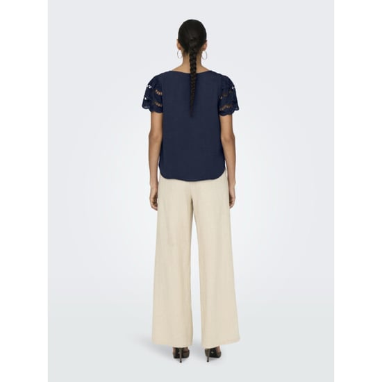 Jacqueline de Yong Jdyhannah ss lace top wvn navy - Image 3
