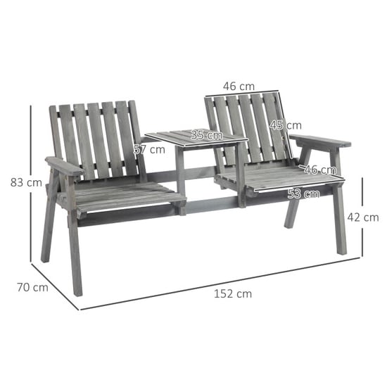 4goodz Tuinbank met tafel en parasolgat zitbank tuinmeubel - Image 3