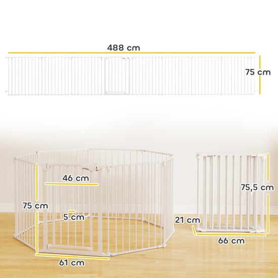 4goodz Opvouwbaar veiligheidshek voor huisdieren 6 panelen 488x75cm - - Image 3