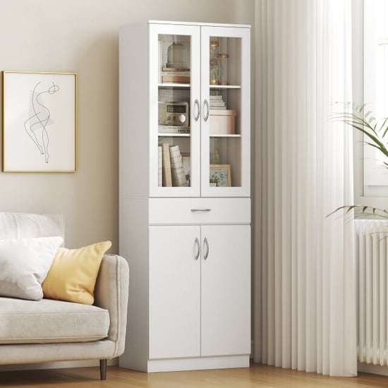 4goodz Keukenkast buffetkast met glazen deur 60 x 35 x 180 cm - - Image 2
