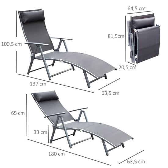 4goodz Comfortabele zonnebed 7-standen textileen ligbed - - Image 4