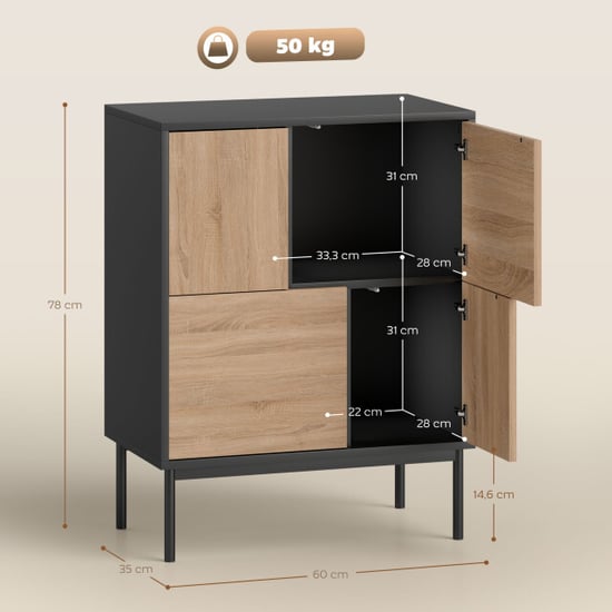 4goodz Dressoir met push-to-open-deuren +bruin - Image 4