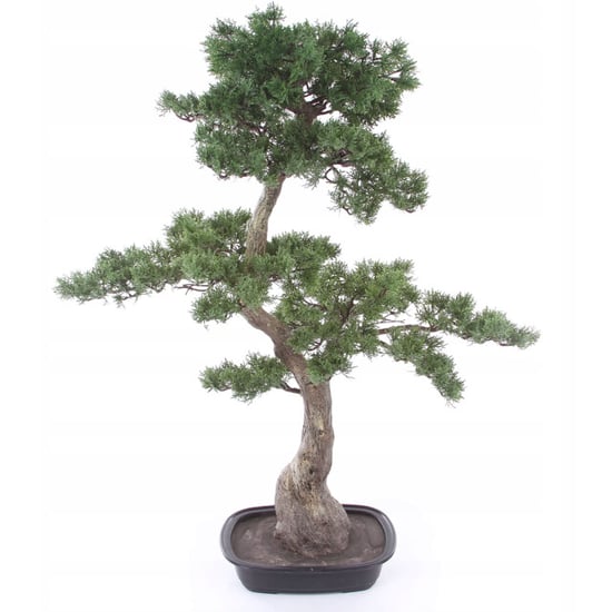 Kopu ® kunstplant bonsai ceder ca. 100x60 cm in zwarte plastic pot - Image 2