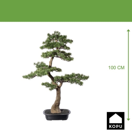 Kopu ® kunstplant bonsai ceder ca. 100x60 cm in zwarte plastic pot - Image 4