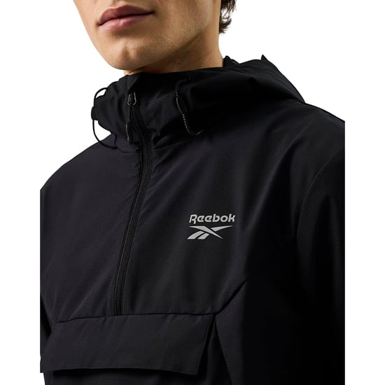 Reebok Mens Burbage Overhead Windrunner Jacket (Black) - Image 3