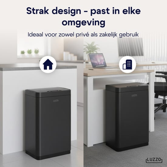 Luzzo ® iowa v2 sensorprullenbak 50 liter afvalbak mat - Image 2