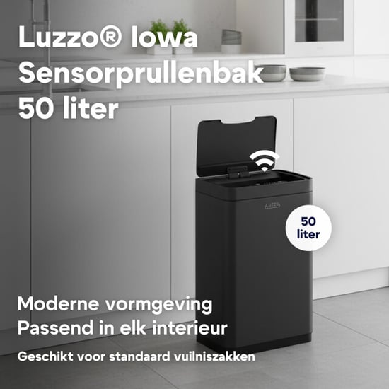 Luzzo ® iowa v2 sensorprullenbak 50 liter afvalbak mat - Image 3