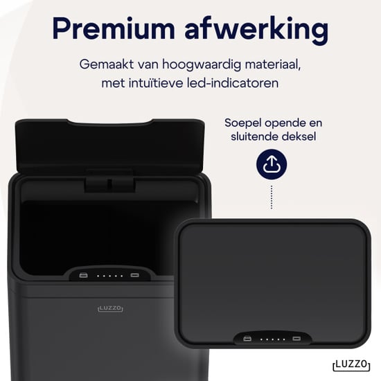 Luzzo ® iowa v2 sensorprullenbak 50 liter afvalbak mat - Image 6