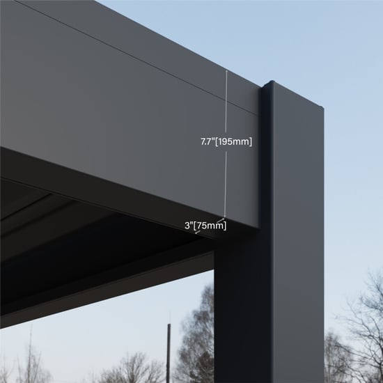 Paragon Outdoor Aluminium paviljoen grand tuscan lamellendak 3,7x4,3 meter - Image 2