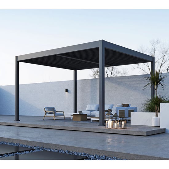 Paragon Outdoor Aluminium paviljoen grand tuscan lamellendak 3,7x4,3 meter - Image 4