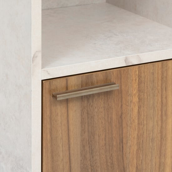 4bathroomz Badkamerset lugano kolomkast en wastafelonderkast marmer/houtlook - Image 5
