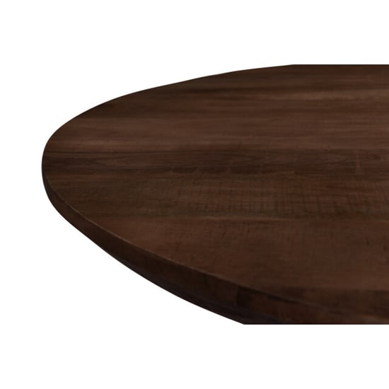 Livingfurn eetkamertafel jesper round brown 130x130x76 cm mangohout - Image 5