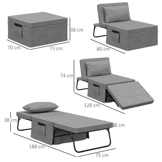 4goodz Opklapbaar logeerbed 1 persoons wielen 150 kg 190x75 cm - Image 4