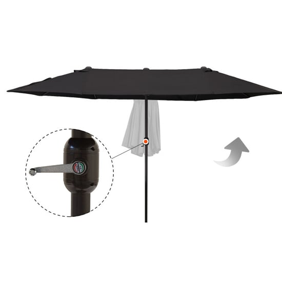 4goodz Duo-parasol 460x270 cm brede xl parasol zwart - Image 6
