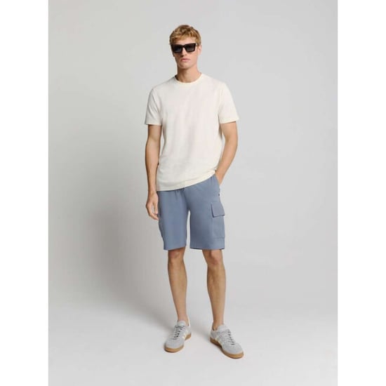 No Excess Short cargo jersey washed blue - Image 2