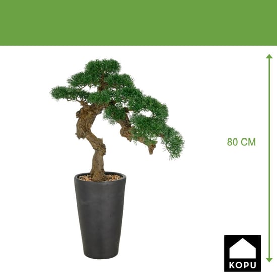Kopu ® kunstplant bonsai ceder 80x60cm met zwarte pot bonsai boom - Image 4