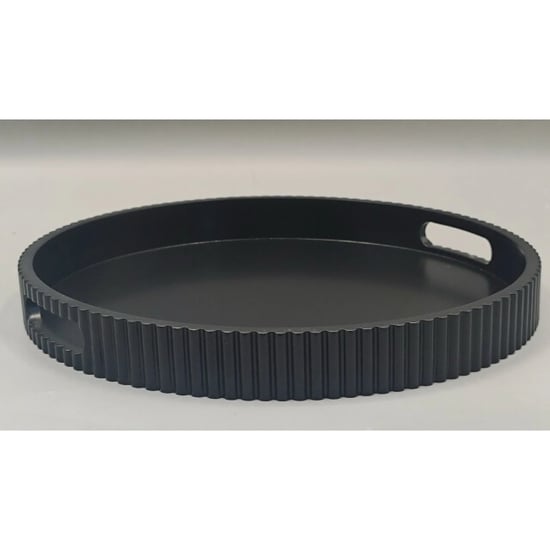 House Vitamin Tray/plateau round mdf black 35x35x4cm - Image 1