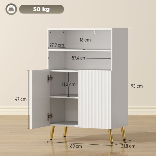 4goodz Curl badkamerkast halfhoog 2 deurs 60x32x92 cm - - Image 4