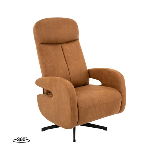Label51 Fauteuil esbjerg cognac manueel verstelbaar 68x84x114 cm - Image 1