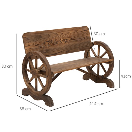 4goodz Tuinbank met armleuning wagenwielen design massief hout - Image 5