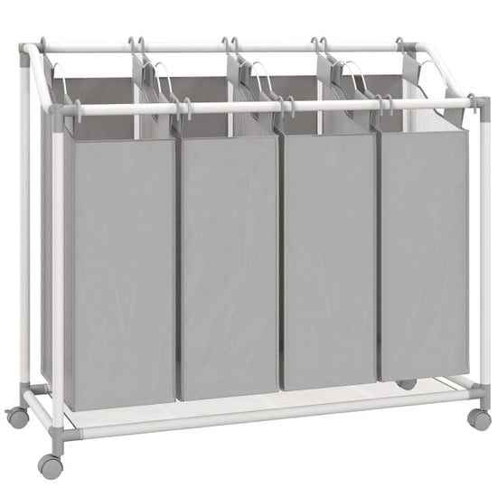4goodz Wasmand op wielen met 4 compartimenten 160 ltr uitneembare waszak - Image 1