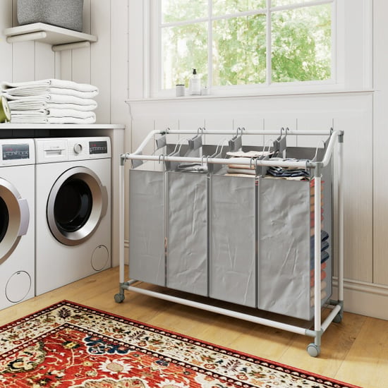 4goodz Wasmand op wielen met 4 compartimenten 160 ltr uitneembare waszak - Image 2