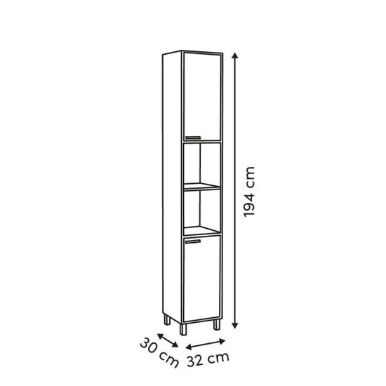 4bathroomz Badkamer kolomkast lugano marmerlook – 194 cm hoog marmer/houtlook - Image 3