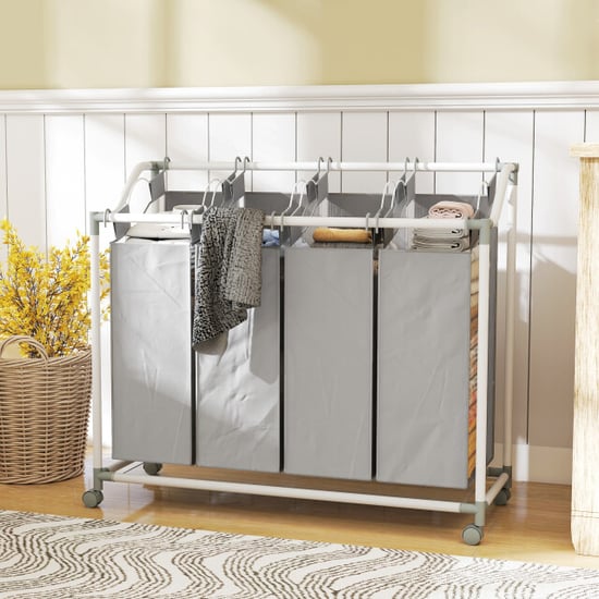 4goodz Wasmand op wielen met 4 compartimenten 160 ltr uitneembare waszak - Image 5