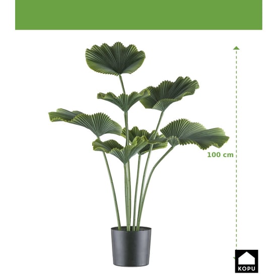 Kopu ® kunstplant palmblad 100cm in pot groen - Image 2