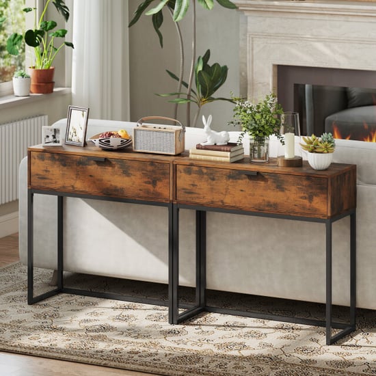 4goodz Sidetable console tafel industrial 30x80x76 cm /zwart - Image 4
