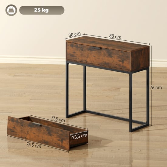 4goodz Sidetable console tafel industrial 30x80x76 cm /zwart - Image 5