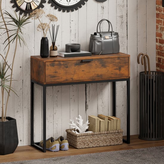 4goodz Sidetable console tafel industrial 30x80x76 cm /zwart - Image 6