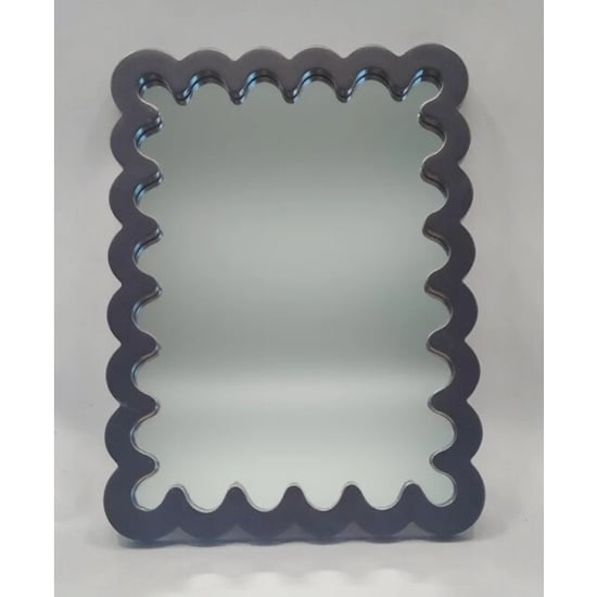 House Vitamin Mirror wavey black mdf 24x33x1.5cm - Image 1