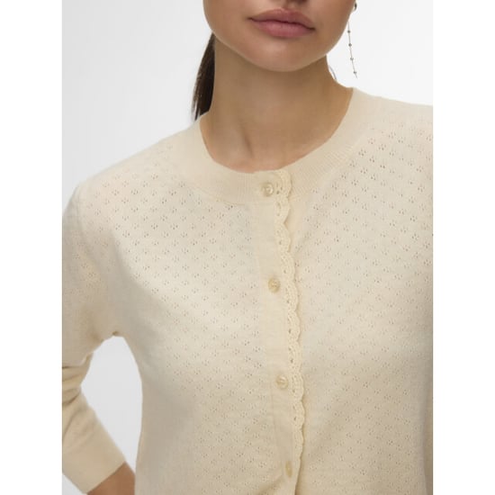 Vero Moda vmmarina pointelle ls o-n cardigan 10340111 birch - Image 3