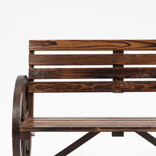 4goodz Tuinbank met armleuning wagenwielen design massief hout - Image 4