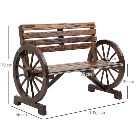 4goodz Tuinbank met armleuning wagenwielen design massief hout - Image 5