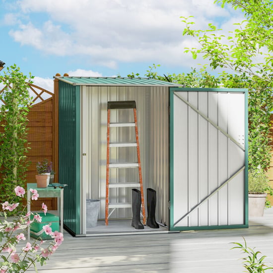4goodz Metalen tuinhuis tuinschuur met schuin dak 100x103x160 cm - - Image 4