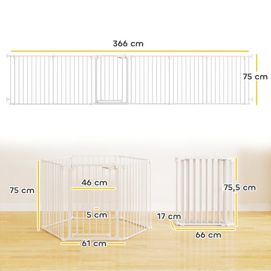 4goodz Opvouwbaar veiligheidshek voor huisdieren 6 panelen 366x75cm - - Image 3