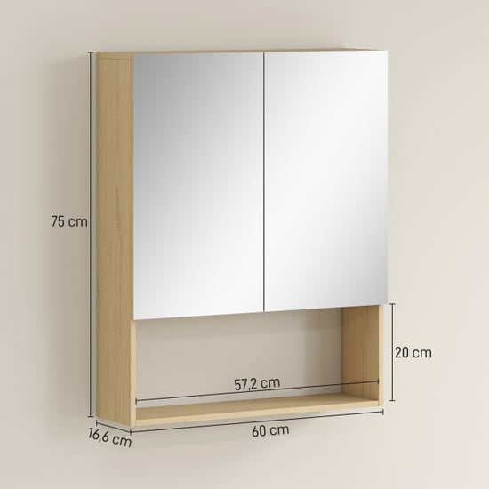 4goodz Spiegelkast met open rek wandmontage - - Image 4